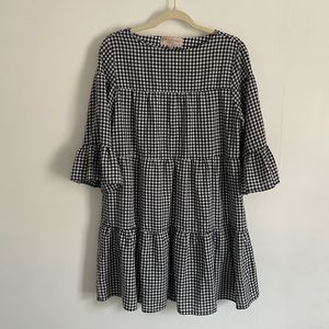 Philosophy Black and White Gingham Tiered Dress